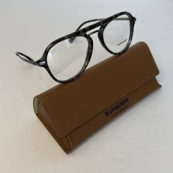 New Authentic EVEGLASSES CHARCOAL CHECK / CLEAR LENS Burberry OBE2377 - Picture 8 of 14
